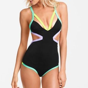 Neon Victoria Secret Swim cut-out monokini